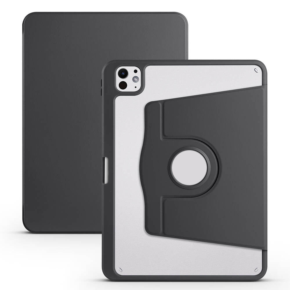 Apple iPad Pro 11 2025 M5 Kılıf Zore Termik Kalem Bölmeli Dönebilen Standlı Kılıf Lila