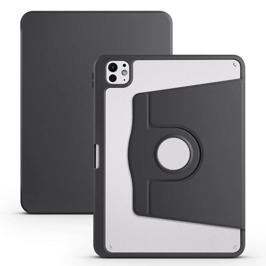 Apple iPad Pro 11 2025 M5 Kılıf Zore Termik Kalem Bölmeli Dönebilen Standlı Kılıf Pembe