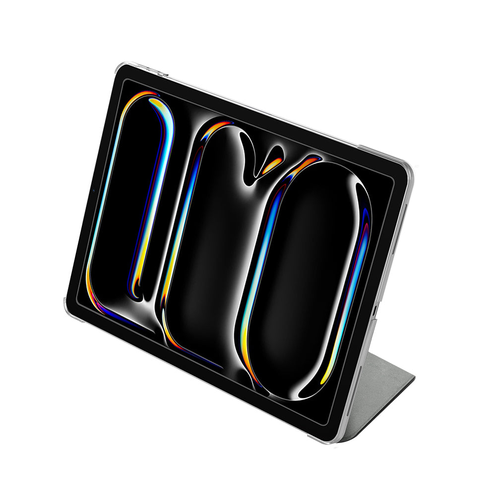 Apple iPad Pro 11 2025 M5 Raptic Clear Folio Airbagli Şeffaf Kapaklı Katlanabilir Standlı Kılıf Siyah