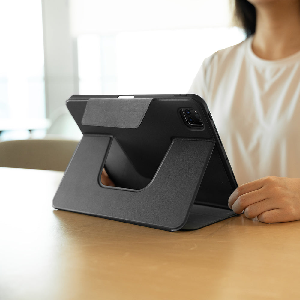 Apple iPad Pro 11 2025 M5 Raptic Spin Detachable Folio PU Ayrılabilir Kalem Bölmeli Standlı Kılıf Lacivert