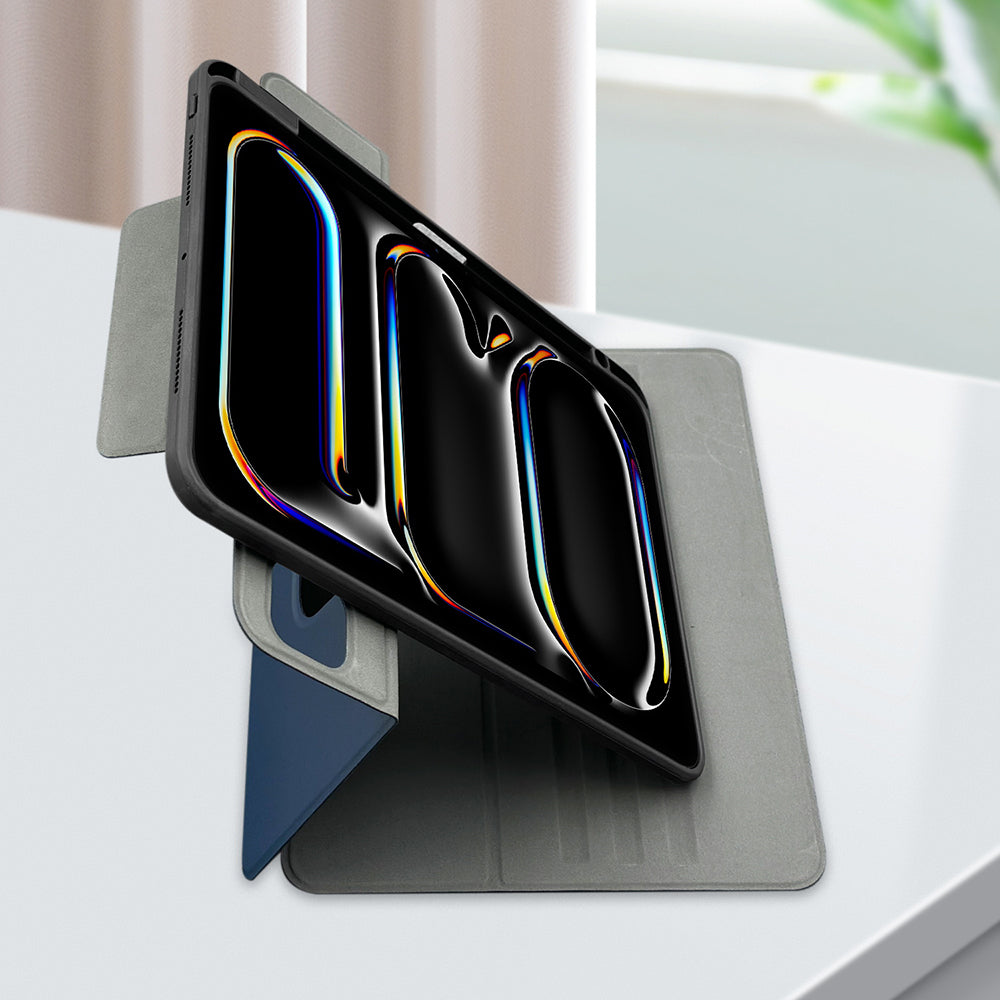 Apple iPad Pro 11 2025 M5 Raptic Spin Detachable Folio PU Ayrılabilir Kalem Bölmeli Standlı Kılıf Siyah