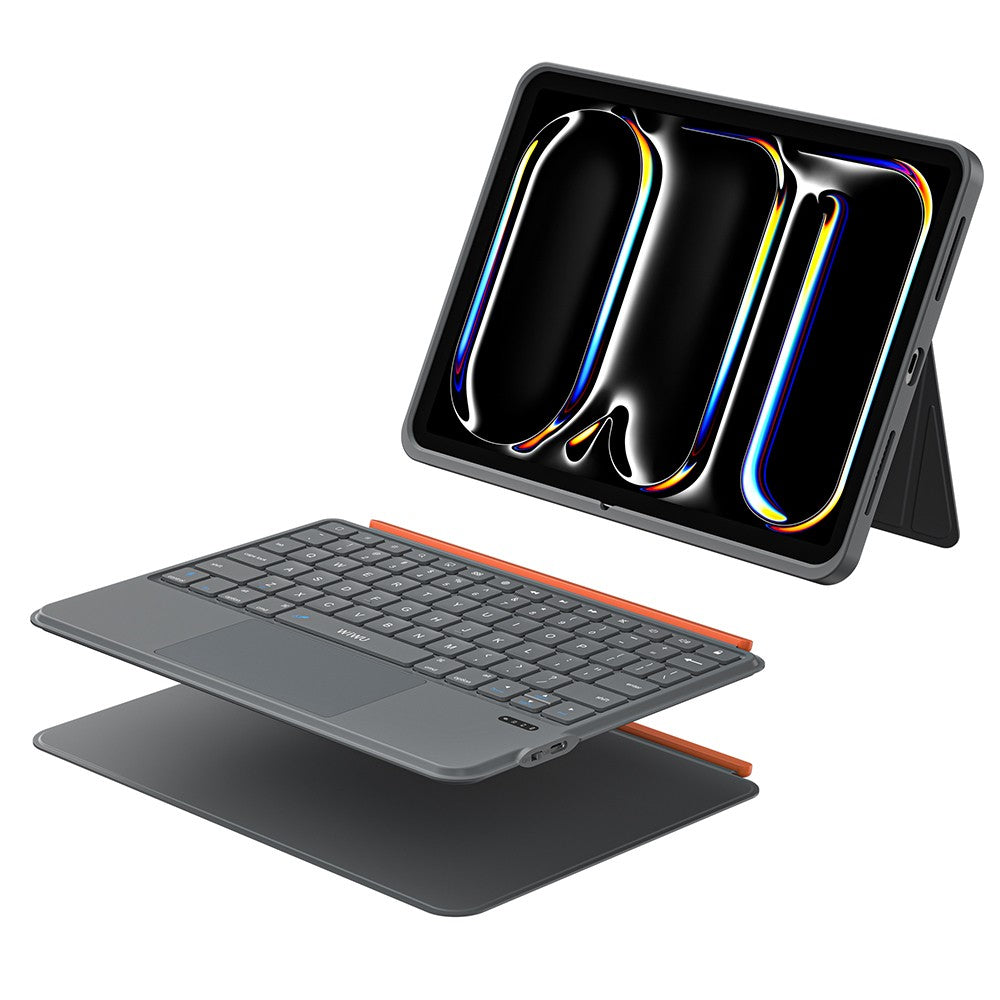 Apple iPad Pro 11 2025 M5 Wiwu MK-005 Combo 3in1 Kalem Bölmeli Klavyeli Standlı Kılıf