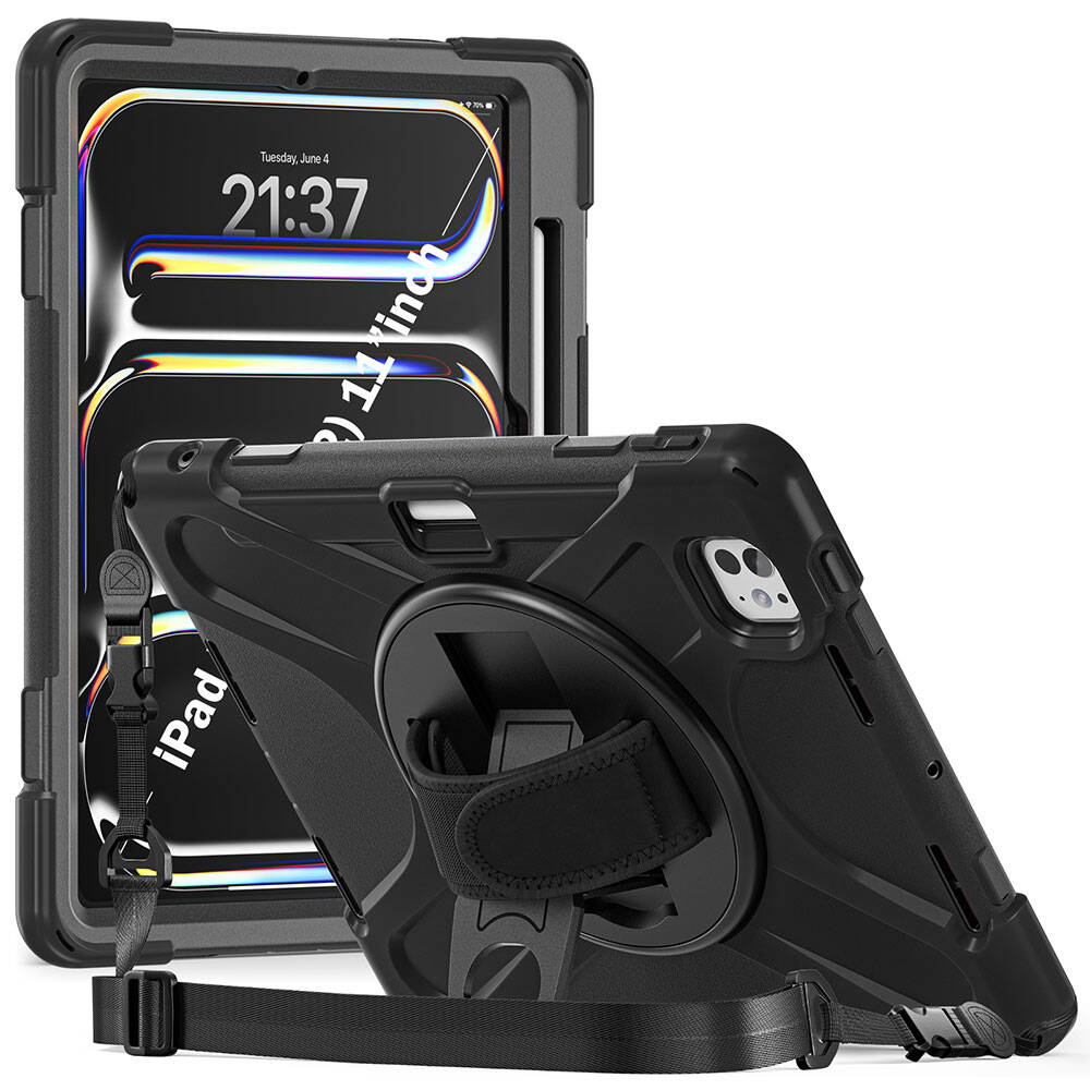 Apple iPad Pro 11 2025 M5 Zore Defender Tablet Silikon Siyah