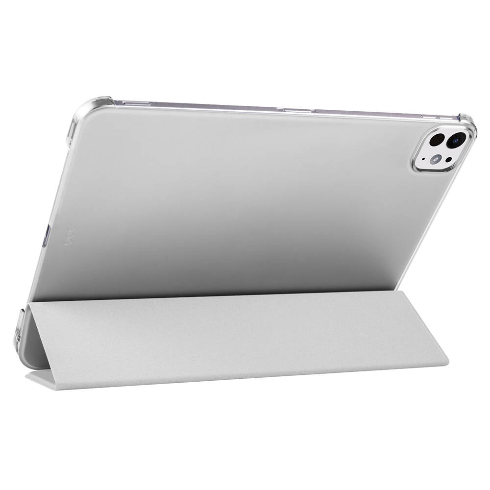 Apple iPad Pro 11 2025 M5 Zore Smart Cover Kalem Bölmeli Standlı 1-1 Kılıf Pembe Koyu