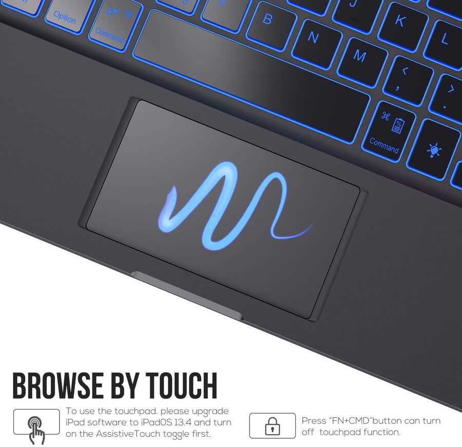 Apple iPad Pro 11 Wiwu Waltz Rotating Keyboard Kablosuz Dönebilen Klavye Siyah
