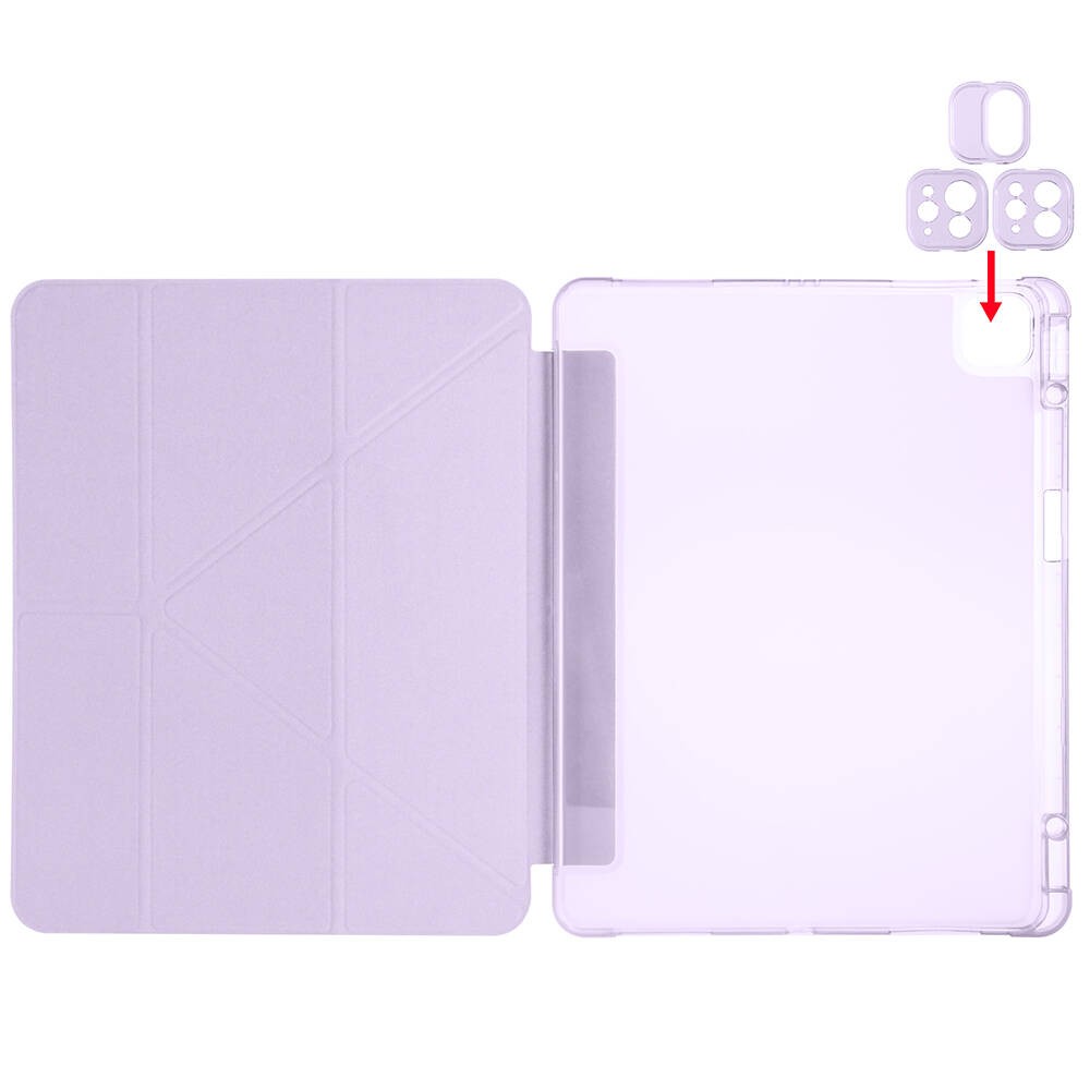 Apple iPad Pro 13 2024 Kılıf Zore Tri Folding Kalem Bölmeli Standlı Kılıf