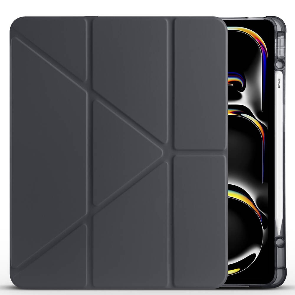 Apple iPad Pro 13 2024 Kılıf Zore Tri Folding Kalem Bölmeli Standlı Kılıf
