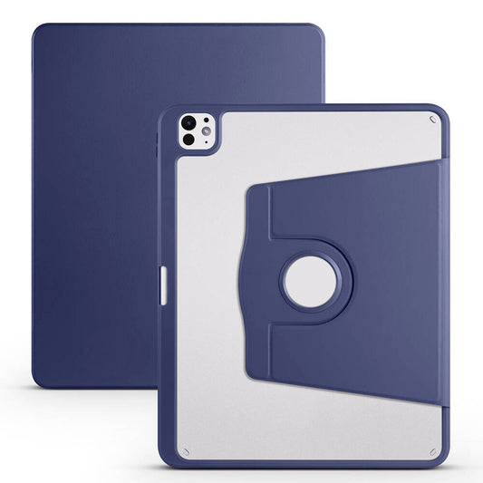 Apple iPad Pro 13 2025 M5 Kılıf Zore Termik Kalem Bölmeli Dönebilen Standlı Kılıf Lacivert