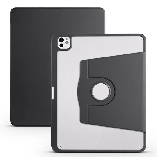 Apple iPad Pro 13 2025 M5 Kılıf Zore Termik Kalem Bölmeli Dönebilen Standlı Kılıf Koyu Yeşil