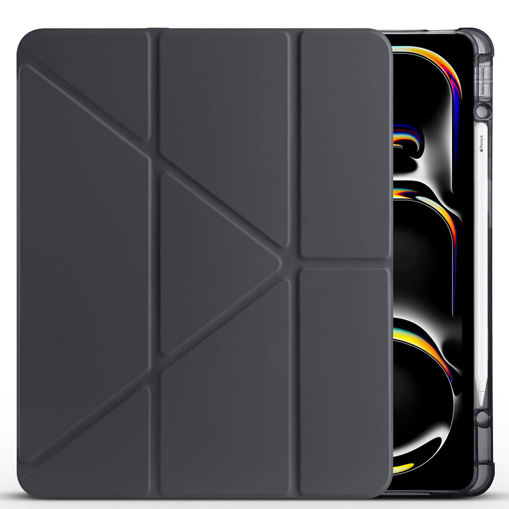 Apple iPad Pro 13 2025 M5 Kılıf Zore Tri Folding Kalem Bölmeli Standlı Kılıf Koyu Yeşil