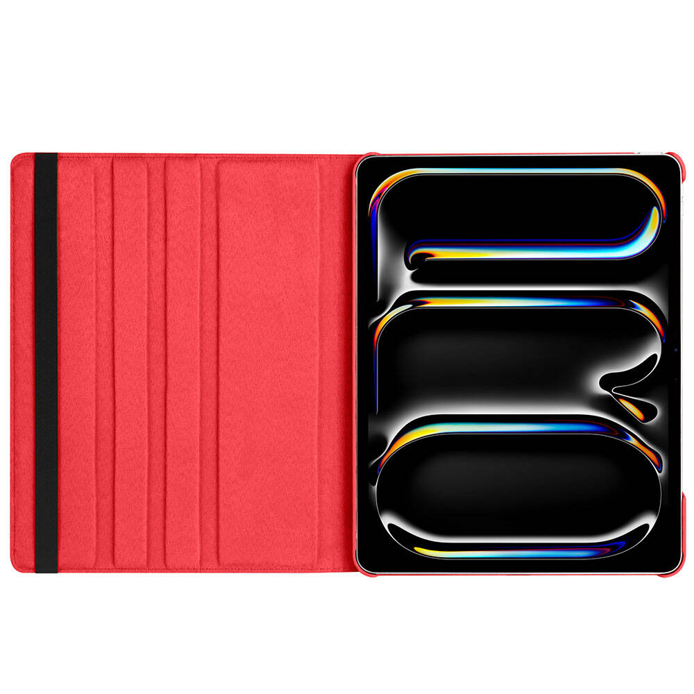 Apple iPad Pro 13 2025 M5 Zore Dönebilen Standlı Kılıf Kırmızı