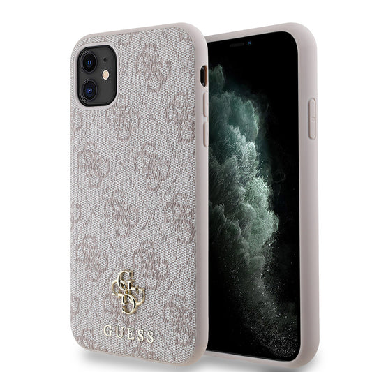 Apple iPhone 11 Kılıf Guess Orjinal Lisanslı M-safe Şarj Özellikli Small 4G Classic Kapak Pembe