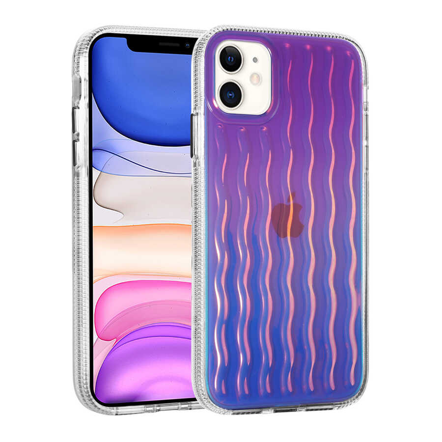 Apple iPhone 11 Kılıf Kabartmalı Dalga Tasarımlı Silikon Zore İsmira Kapak