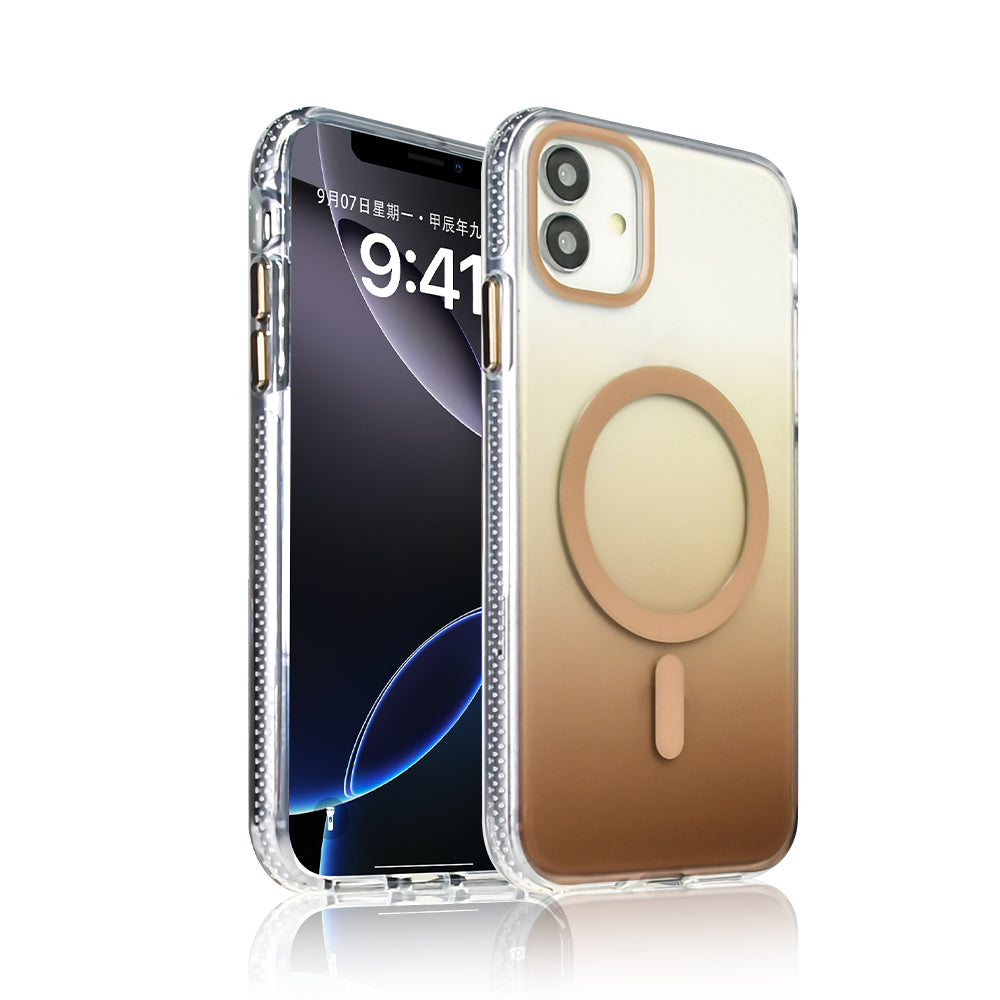 Apple iPhone 11 Kılıf M-safe Şarj Özellikli Transparan Renk Geçişli Zore Toros Kapak