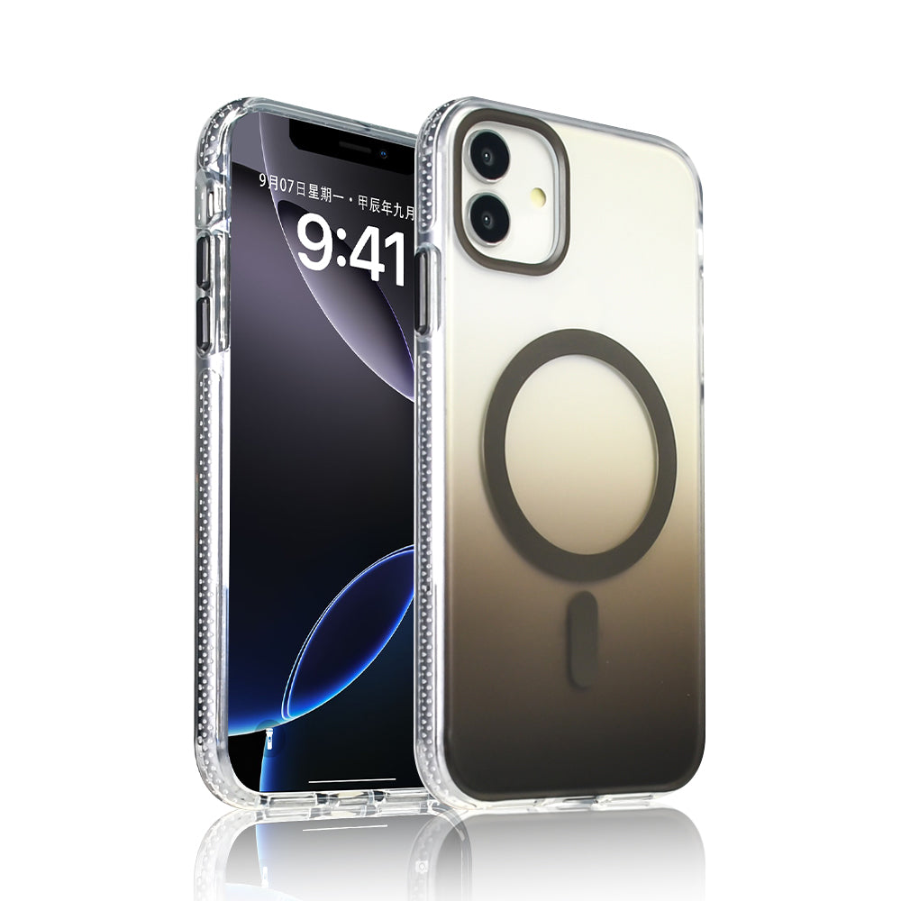 Apple iPhone 11 Kılıf M-safe Şarj Özellikli Transparan Renk Geçişli Zore Toros Kapak
