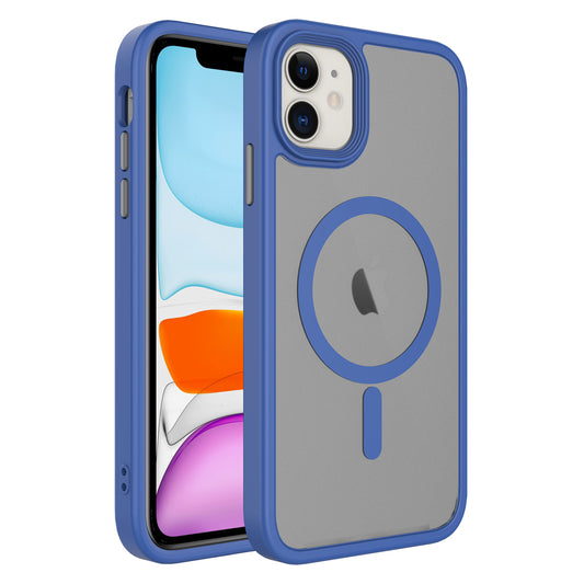 Apple iPhone 11 Kılıf Mat Arka Yüzey Wireless Şarj Özellikli Zore Flet M-safe Kapak
