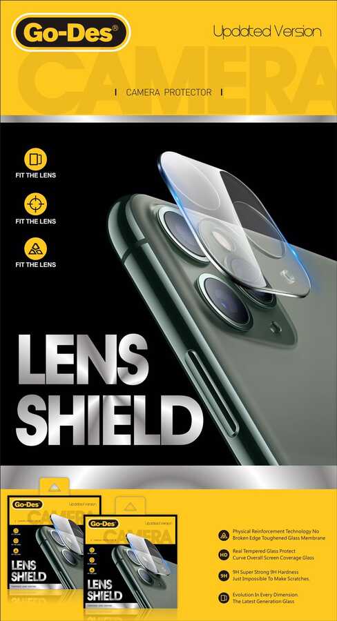 Apple iPhone 11 Pro Max Go Des Lens Shield Kamera Lens Koruyucu Renksiz