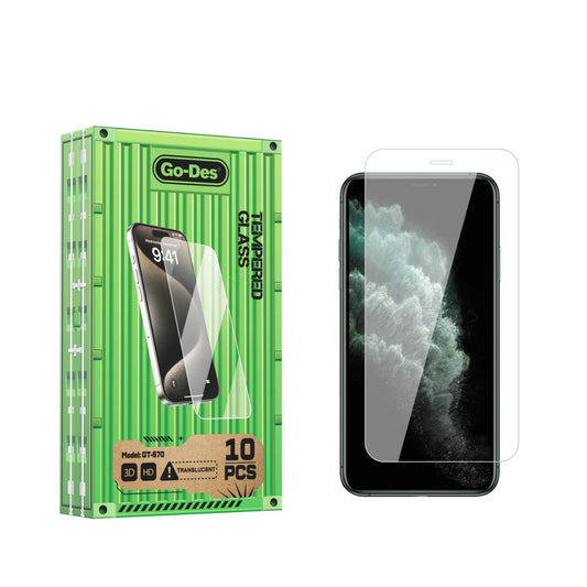 Apple iPhone 11 Pro Max Go Des Parmak İzi Bırakmayan 9H Oleofobik Bom Glass Ekran Koruyucu Renksiz