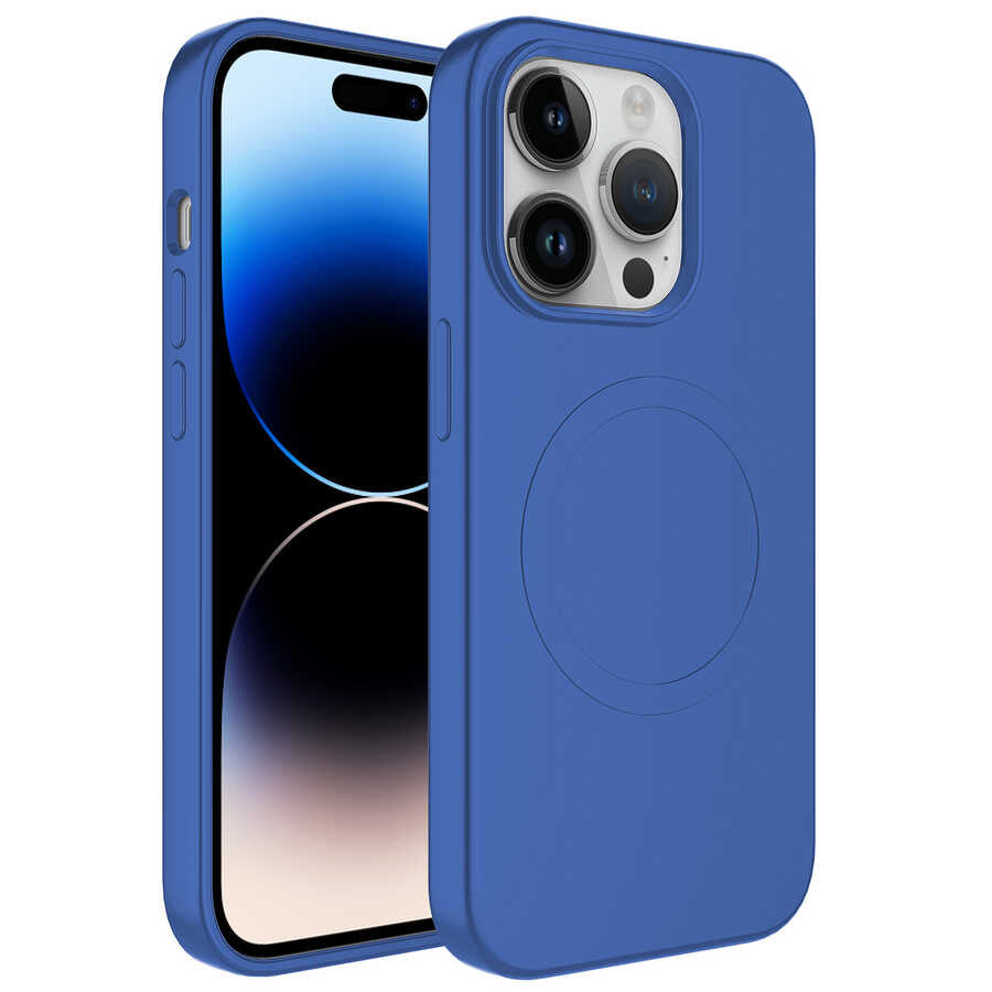 Apple iPhone 11 Pro Max Kılıf M-safe Wireless Şarj Özellikli Pastel Renk Silikon Zore Plas Kapak