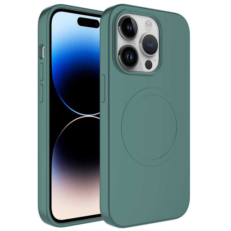 Apple iPhone 11 Pro Max Kılıf M-safe Wireless Şarj Özellikli Pastel Renk Silikon Zore Plas Kapak