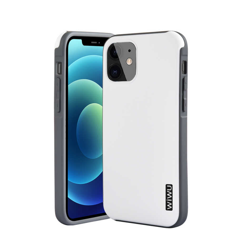 Apple iPhone 12 Kılıf Wiwu Sand Stone Kapak Beyaz