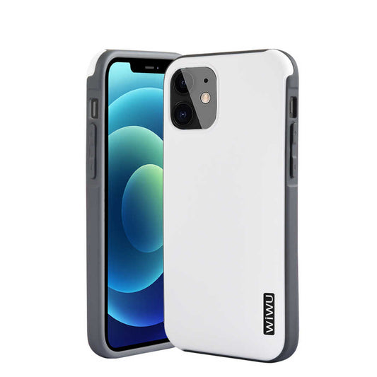 Apple iPhone 12 Kılıf Wiwu Sand Stone Kapak Beyaz