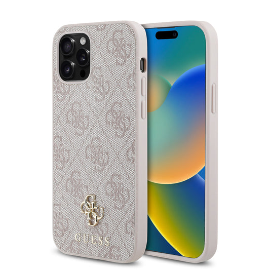 Apple iPhone 12 Pro Kılıf Guess Orjinal Lisanslı M-safe Şarj Özellikli Small 4G Classic Kapak