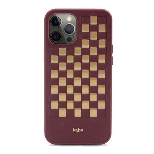 Apple iPhone 12 Pro Kılıf Kajsa Preppie Serisi Spotlight Woven Kapak