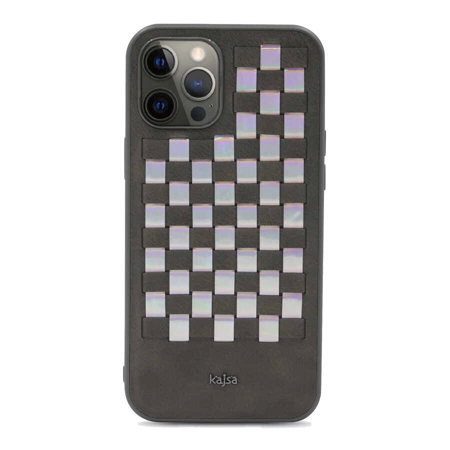 Apple iPhone 12 Pro Kılıf Kajsa Preppie Serisi Spotlight Woven Kapak