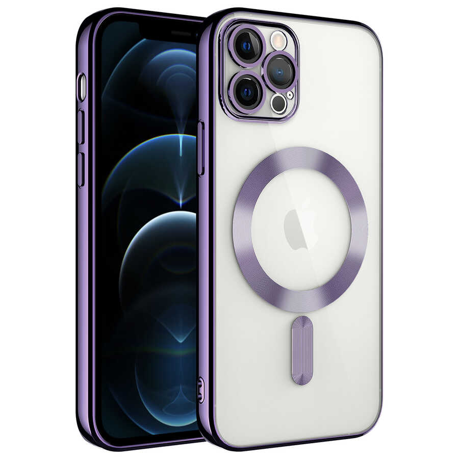 Apple iPhone 12 Pro Kılıf Kamera Korumalı M-safe Wireless Şarj Özellikli Zore Demre Kapak