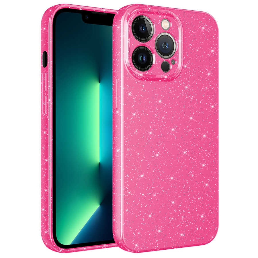 Apple iPhone 12 Pro Kılıf Kamera Korumalı Simli Lüks Zore Koton Kapak