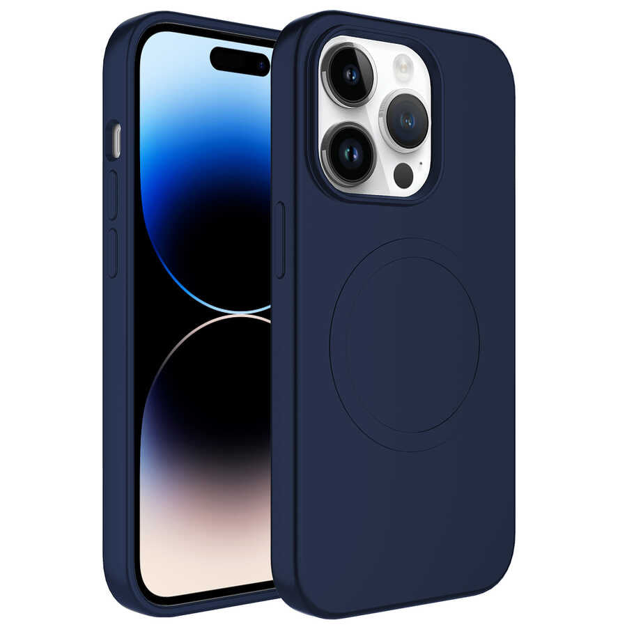 Apple iPhone 12 Pro Kılıf M-safe Wireless Şarj Özellikli Pastel Renk Silikon Zore Plas Kapak