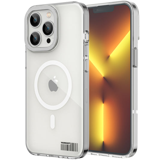 Apple iPhone 12 Pro Max Kılıf M-safe Şarj Özellikli Youngkit Coloured Glaze Serisi Kapak Mavi