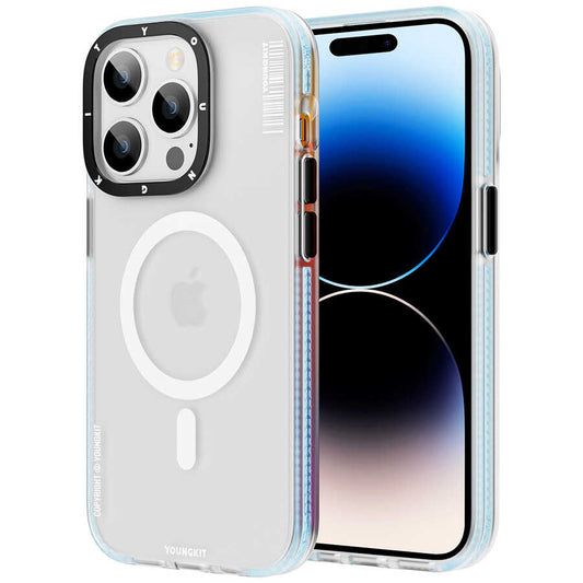 Apple iPhone 12 Pro Max Kılıf M-safe Şarj Özellikli Youngkit Jane Sand Serisi Kapak Mavi