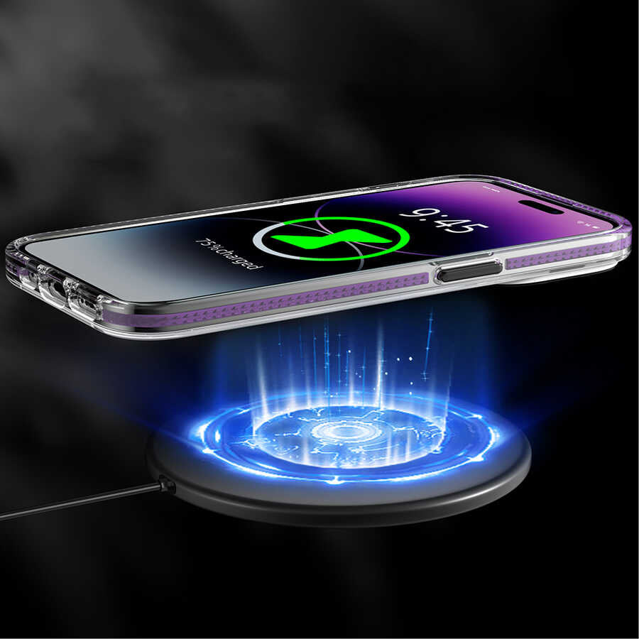 Apple iPhone 12 Pro Max Kılıf M-safe Şarj Özellikli Youngkit Jane Sand Serisi Kapak Derin Mor
