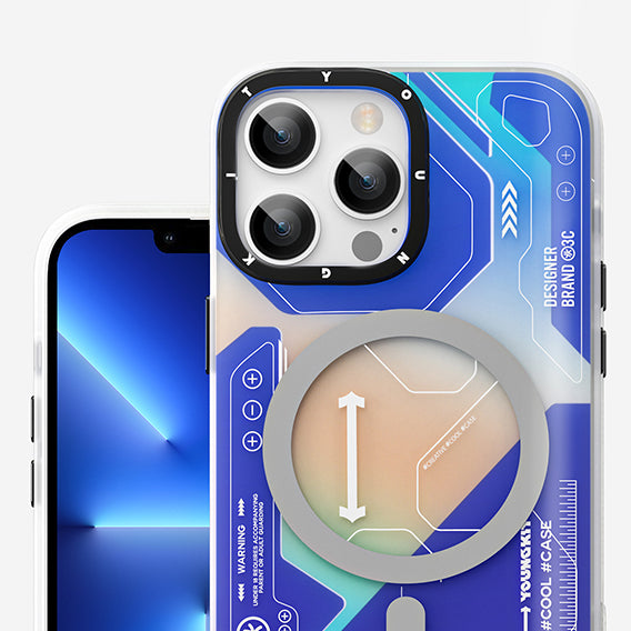 Apple iPhone 12 Pro Max Kılıf M-safe Şarj Özellikli YoungKit Metaverse Serisi Kapak Turuncu