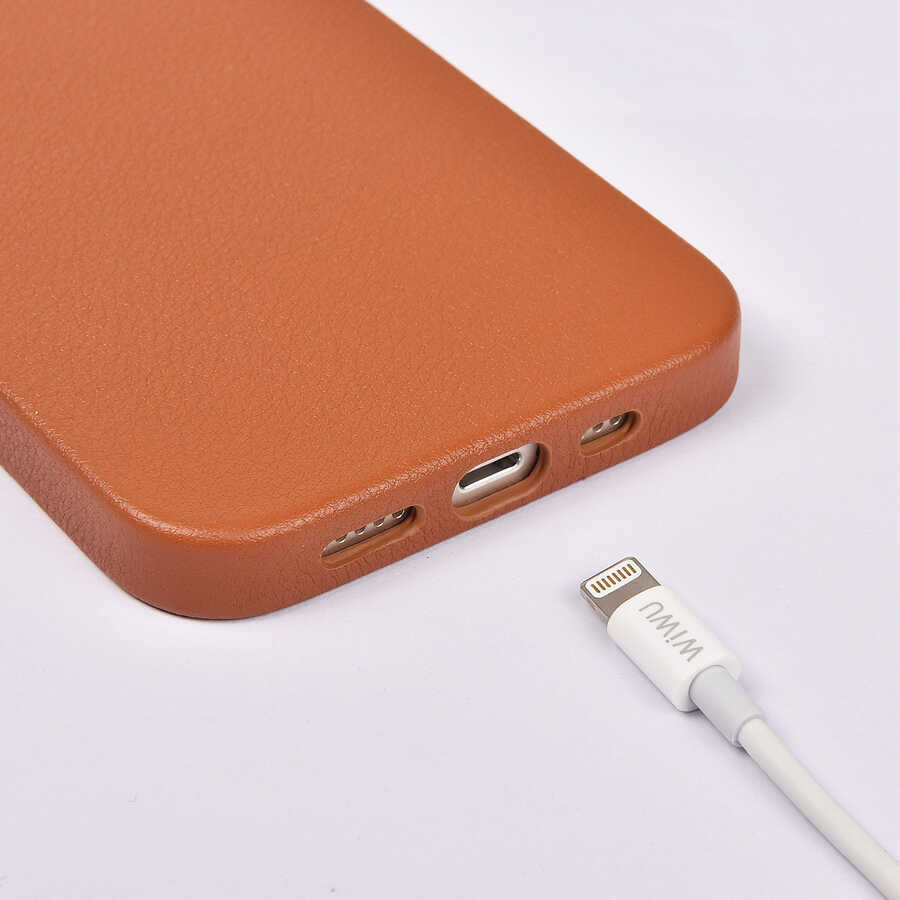 Apple iPhone 12 Pro Max Kılıf Wiwu Calfskin Kapak Lacivert