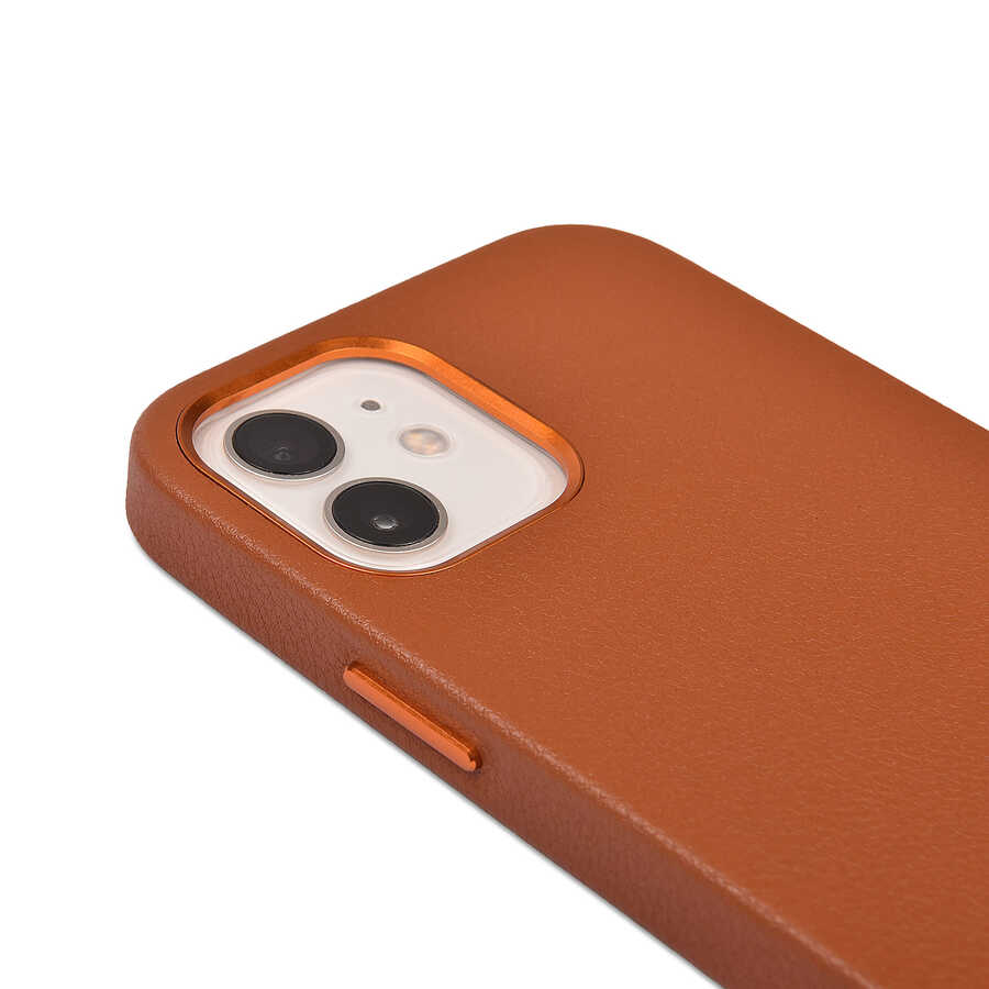 Apple iPhone 12 Pro Max Kılıf Wiwu Calfskin Kapak Lacivert