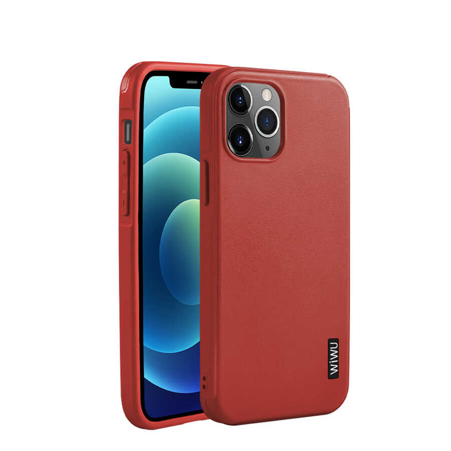 Apple iPhone 12 Pro Max Kılıf Wiwu Sand Stone Kapak Kırmızı