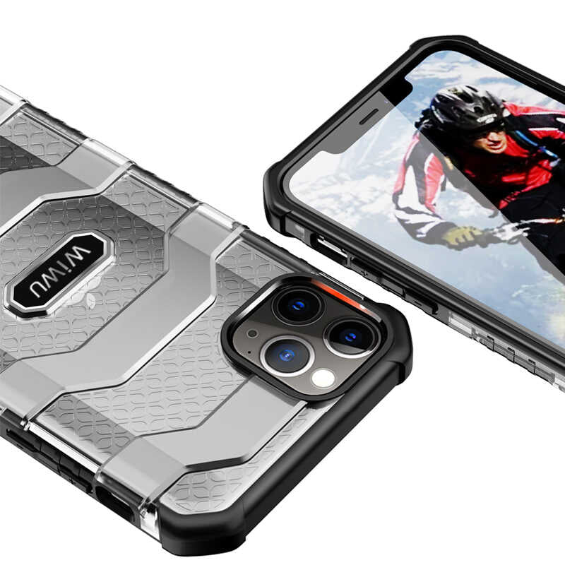 Apple iPhone 12 Pro Max Kılıf Wiwu Voyager Kapak Mavi