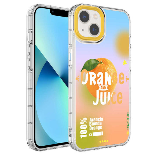 Apple iPhone 13 Kılıf Kamera Korumalı Renkli Desenli Sert Silikon Zore Korn Kapak