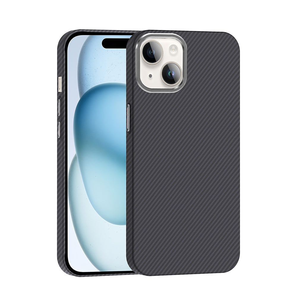 Apple iPhone 13 Kılıf M-safe Şarj Özellikli Karbon Fiber Görünümlü Zore Gros Kapak
