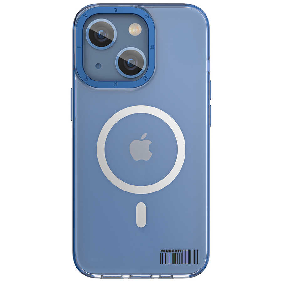 Apple iPhone 13 Kılıf M-safe Şarj Özellikli Youngkit Coloured Glaze Serisi Kapak Siyah