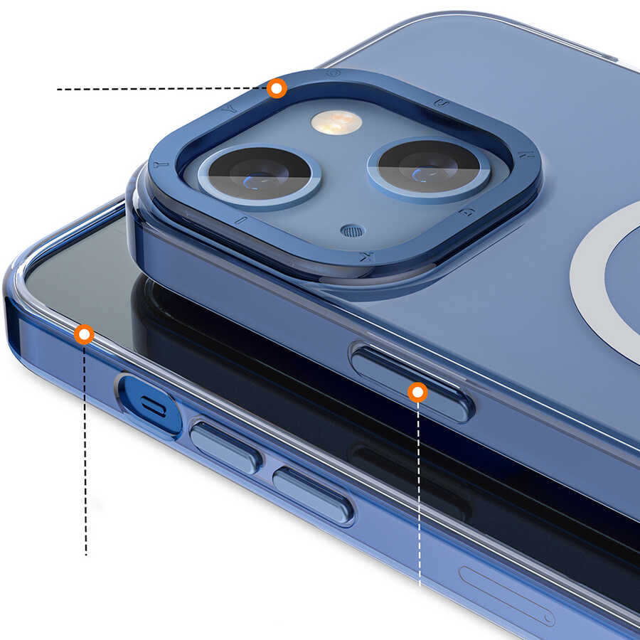 Apple iPhone 13 Kılıf M-safe Şarj Özellikli Youngkit Coloured Glaze Serisi Kapak Beyaz
