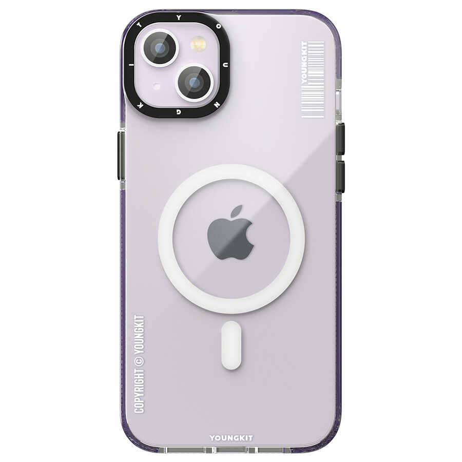 Apple iPhone 13 Kılıf M-safe Şarj Özellikli YoungKit Exquisite Serisi Kapak Mor