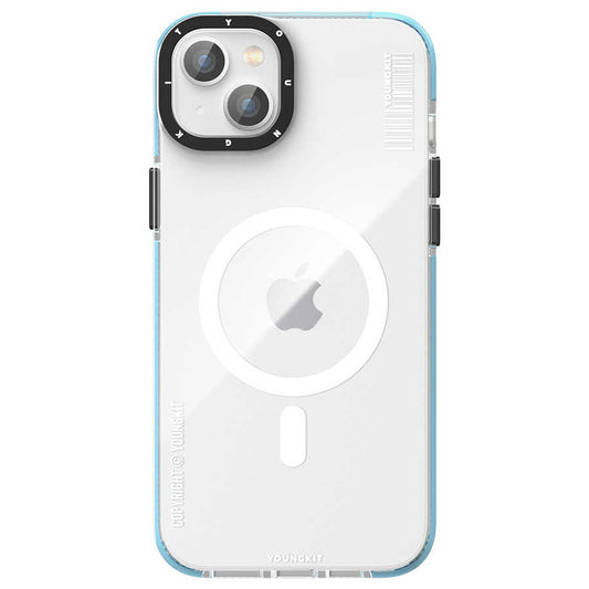 Apple iPhone 13 Kılıf M-safe Şarj Özellikli YoungKit Exquisite Serisi Kapak Mavi