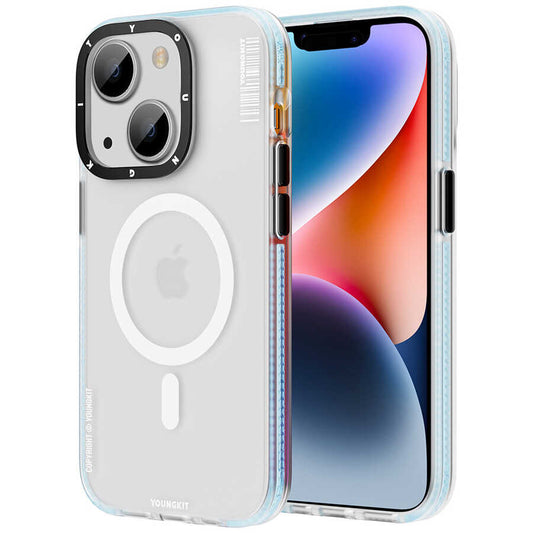Apple iPhone 13 Kılıf M-safe Şarj Özellikli Youngkit Jane Sand Serisi Kapak Mavi