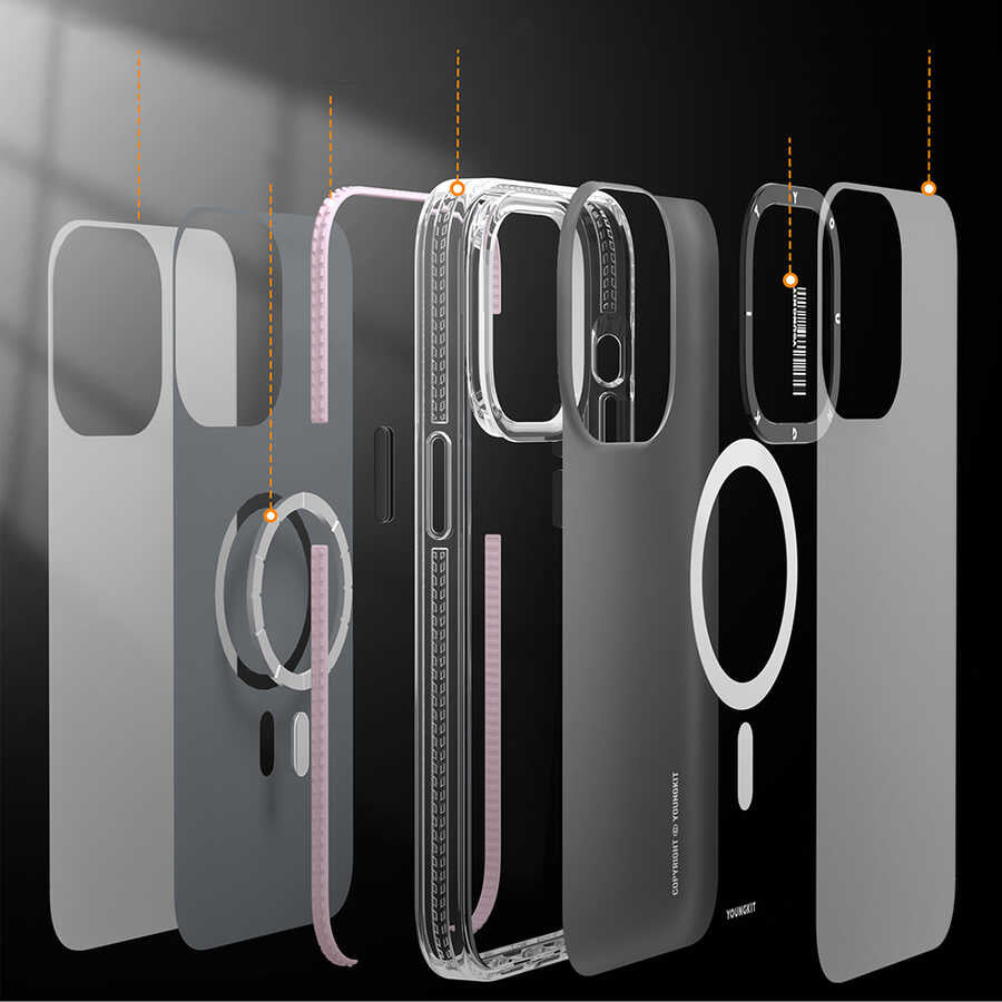 Apple iPhone 13 Kılıf M-safe Şarj Özellikli Youngkit Jane Sand Serisi Kapak Pembe