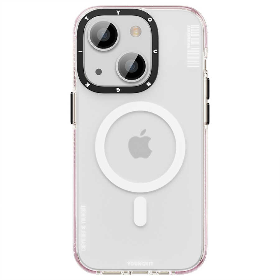 Apple iPhone 13 Kılıf M-safe Şarj Özellikli Youngkit Jane Sand Serisi Kapak Pembe