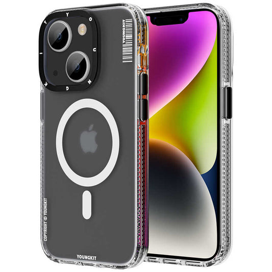 Apple iPhone 13 Kılıf M-safe Şarj Özellikli Youngkit Jane Sand Serisi Kapak Siyah
